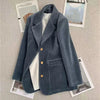 Women Corduroy Blazer Coat Spring Autumn Long Sleeve Single-breasted Elegant Office Waist Casual Ladies Suit Coat Female Top