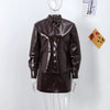 Women PU Skirt Set Casual Single Breasted Long Sleeve Female Jacket Hip Package Short Skirts Suit Lady Streetwear
