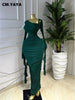 Women Ruffles Long Sleeve Ruched Stacked Bodycon Maxi Long Dress Vacation Party Birthday Long Dresses Vestidos