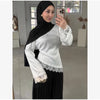 Back Sequin Star Long Pants Women Casual Contrast High Waist Loose Wide Leg Trousers Lady Spring Autumn Bottoms