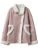 Women Faux Leather Coat Single Breasted Loose Casual Motorcycle Suit Suede Fur Jacket Female Top Autumn Winter