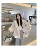 Spring Winter Hairy Shaggy Soft Thick Warm Faux Fur Coat Women with Hood Fluffy Jacket Fake 2 Piece Clothes