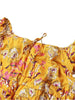 Women Plus Size Floral Maxi Dress Elastic High Waist Loose Square Neck Puff Sleeve Split Dress Casual All-Season Streetwear