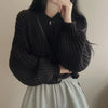 Fall Winter Short Knitted Cardigan Women Thicken Warm Single-Breasted Sweater Female Solid O-Neck Long Sleeve Knitwear Coat