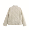 Autumn Jacket For Women Elegant Solid Quilted Coat Long Sleeve Single Breasted Outerwear Casual Maternity Outfit Tops