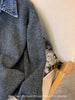 High-Quality Korean Denim Shirt Collar Stitching Fake Two-piece Sweater Women Cardigan Chic Knitted Coat Female Tops