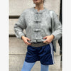 Mixed Color Fringed Round Neck Short Tweed Jacket Elegant Loose Women's Outwear Autumn Casual Street Daily Outfit
