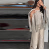 Sequined Tassel Oversized Shawl Tops Women Sexy Roud Neck Long Sleeve Shining Loose Fitting Capes Chic Ladies Partywear Clubwear