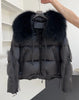 Lagabogy Loose Parkas Outwear Large Real Natural Fur Collar Winter Puffer Jacket Women Thick Warm Duck Down Coat Female