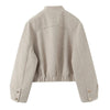 Women Autumn Elegant Bomber Jacket Loose Versatile Single-Breasted Pocket Casual Jacket Woman Street Style Short Coat