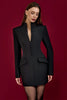 Long Sleeve Single-breasted Sexy Mini Blazer Dress Women Turtleneck Two Pocket Club Party Blazers Dress Office Lady