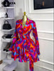 Spring Women Flare Long Sleeve V-neck Sashes Ruffle Mini Dress Street Elegant Sexy Vacation Party Birthday Dresses
