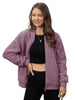 Womens Teddy Fleece Jacket Full Zip Thermal Lined Fuzzy Coat with Inner Pockets Warm Antistatic Winter Outerwear