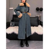 Women's Lamb's Wool Patchwork Cowboys Cotton Coat Jacket Winter Long Overcoat Coat Comfort Winter Coat Women