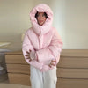 Warm Women's Hooded Cotton Padded Coats Loose Solid Stand Collar Full Sleeve Zipper Pockets Coat Autumn Winter Lady Outwear