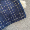 Autumn Dress Suit Women Korean Chic Blue Tweed Jacket + Vest Dress Elegant 2 Piece Set Long Sleeve Cropped Coat