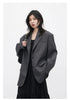 Korean Women Blazers Loose Casual Retro Plaid Single Breasted Mid Length Ladies Jacket Coat Spring Autumn