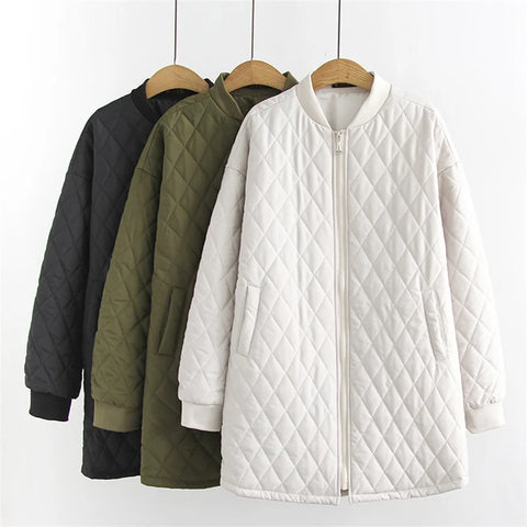 Autumn Winter Cotton-padded Jacket Women Quilted Cotton Coat Oversize 3XL-6XL Lightweight Warm Overcoat Female Loose Outerwear