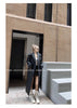 Spring Autumn Extra Long Black Loose Pu Leather Trench Coat for Women Shoulder Pads Double Breasted Faux Leather Blazer