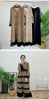 Lace Patchwork Pleated Dress For Women Lapel Long Flare Sleeves Color Block Elegant Party Clothing 32A431