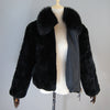 Lady 100% Natural Rex Rabbit Fur Coat Women Winter Thick Warm Real Rex Rabbit Fur Jacket With Quality Fox Fur Collar