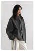 Women Short Woolen Coat Stand Up Twill Texture Single Breasted Ladies Jacket Retro Woman Outwear Autumn Winter