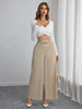 Women's Trousers Thin High Waist Chain Elastic Waist Khaki Elegant Office Black Casual Wide-leg Pants for Female