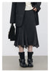 Women Woolen Blazer Coat Loose Casual Office Ladies Suit Jacket Striped Fish Tail Skirt Set Autumn Winter