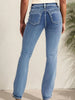 Women's Casual Button Pocket Jeans - High-Quality Straight-Leg Denim Pants for Everyday Wear -Selling Jeans for