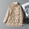 Lagabogy Autumn Winter Women Ultralight White Duck Down Long Jacket Female Single-Breasted Double Sided Puffer Coat