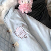 Japanese Preppy Style Cartoon Embroidery Lolita Parkas Women Fur Patchwork Hooded Jacket Coat Harajuku Y2k Winter Warm Clothing