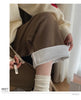 Autumn Winter Loose All-match Corduroy Pants Elastic Waist Solid Fleece Casual Straight Pants Vintage Women Clothing