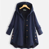 Women Cotton Coats Ladies Patchwork Button Jackets Female Knitted Plush Coat Hooded Top Outerwear Tailor-made T-Shirts