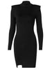 Women Spring Autumn Long Sleeve Bodycon Soild Color Black Slim Package Hip Mini Dress Female Clothing Streetwear