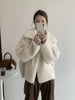 Faux Lambs Women Jacket Y2K Autumn Plush Thick Zipper Warm Coats Streetwear Long Sleeve All Match Hairy Outerwear