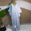 Fall Holiday Half Batwing Sleeve Striped Print Loose Long Dress Street Women Party Vestidos Maxi Dresses Vestidos