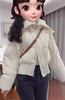 Autumn Winter Women Fake Two Pieces Padded Jacket Turn-down Collar Crop Down Jacket Korean Thick Parkas Outwears Designer