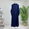 Pleated Dress Round Neck Spliced Fungus Full Sleeve Dresses For Women 2026New Spring Clothing