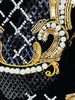 High Street F/W Designer Runway Women's Long Sleeve Sequined Pearls Beaded Velvet Dress