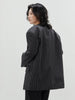 Women Black Striped Big Size Casual Blazer O-neck Long Sleeve Loose Fit Jacket Tide Spring Autumn 1DH0147