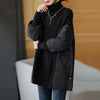 Women's Parkas Autumn Winter Loose Mid Long Casual Splicing knitted Warm Female Jacket Outwear Overcoat Woman