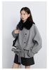 Women Korean Coat Loose Casual Woolen Single-sided Detachable Collar Female Overcoat Ladies Jacket Autumn Winter
