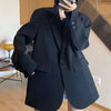 Korean Style Loose Black Blazers Ladies Spring Autumn Single Button Casual Suit Coat Woman Vintage Streetwear Clothes
