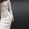 Autumn Knitted Turtleneck Dress Women Long Sleeve Bodycon Midi Dresses Female Elegant Solid Color Skinny Dress