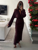 Satin Elegant Long Dress Female Lace-Up Scarf V-Neck Autumn Party Dress Gown Women's Commute Bodycon Dress