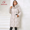 Women's Winter Jackets Plus Size Long Warm Parkas Elegent Hooded With Fur Classic Quilted Coats Women1165