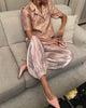 Loose Satin Lantern Pants High Waist Elastic Crepe Loose Bloomers Elegant Long High Waist Trousers Women
