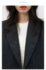 Women Woolen Blazer Coat Loose Casual Office Ladies Suit Jacket Striped Fish Tail Skirt Set Autumn Winter