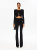 Autumn Women's Sets Solid Regular Long Sleeves O-Neck Skinny 2Pcs (Tops+Pants) Knot Casual Streetwear Folds Suit