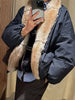 Casual Women Thick Coat With Faux Fur Collar Full Sleeve Zipper Loose Oversize Warm Jacket Female Winter Lady Coats